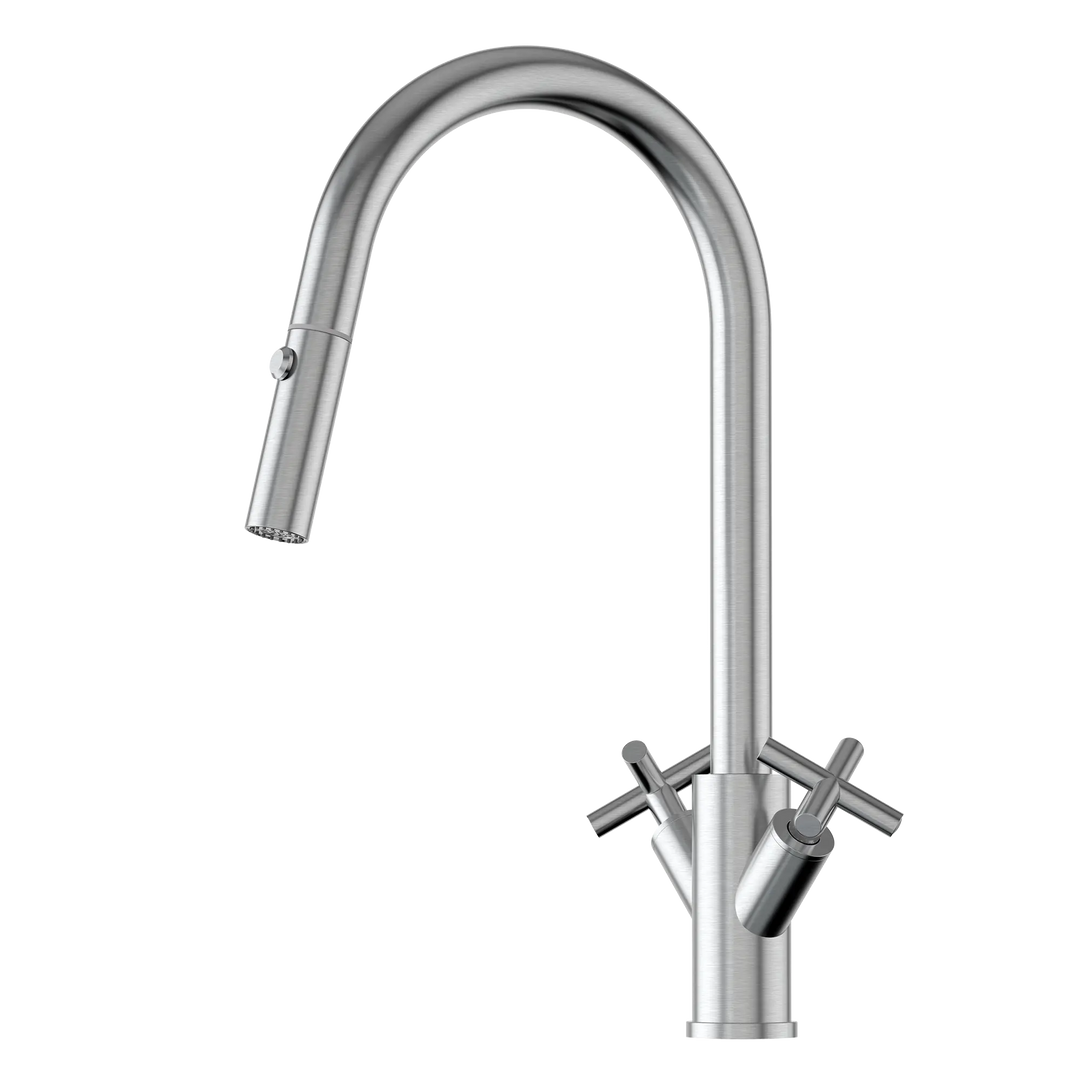 X-Gen Alfresco 316SS Twin Handle Sink Mixer with Pull Out Spray XpressFit by Suprema