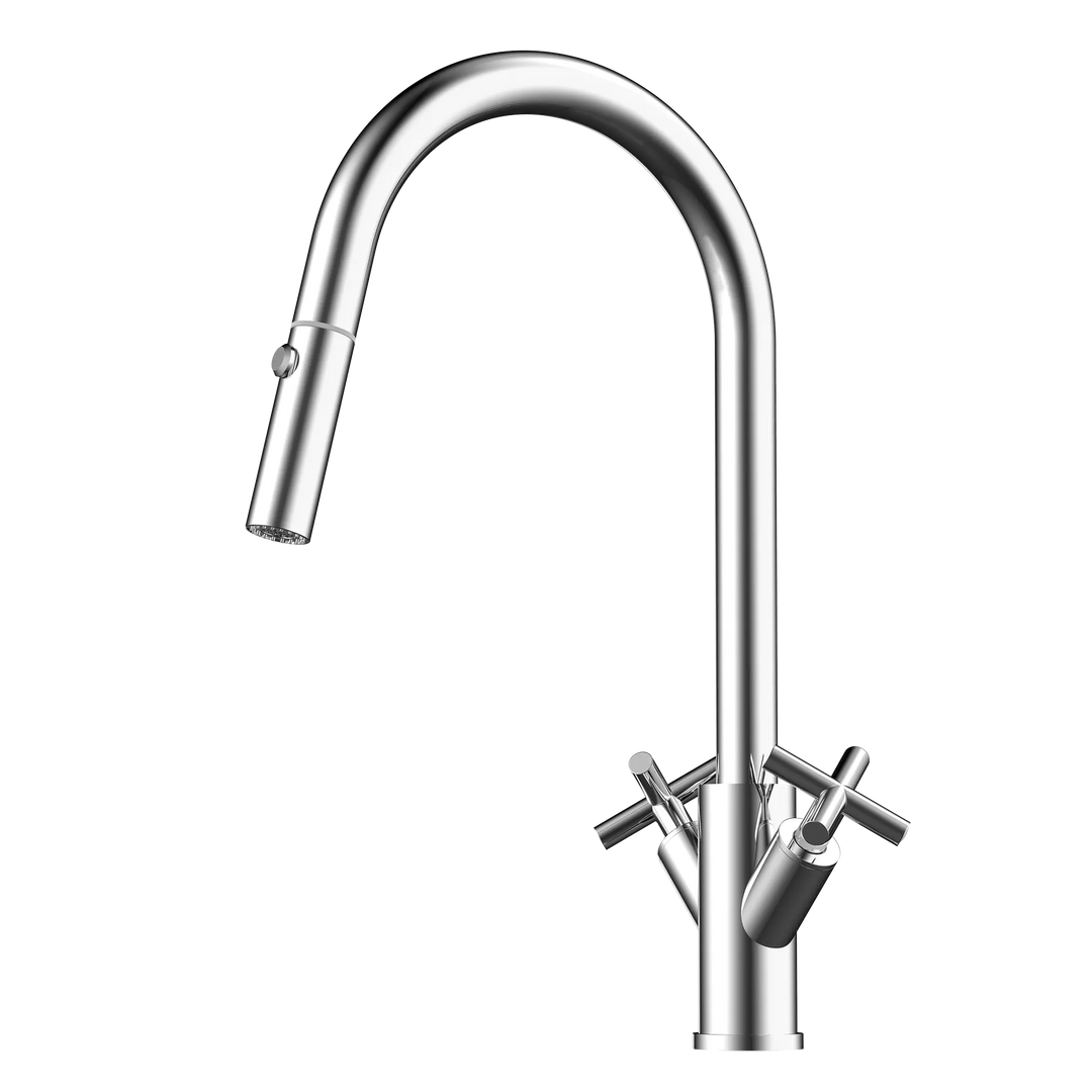 X-Gen Alfresco 316SS Twin Handle Sink Mixer with Pull Out Spray XpressFit by Suprema