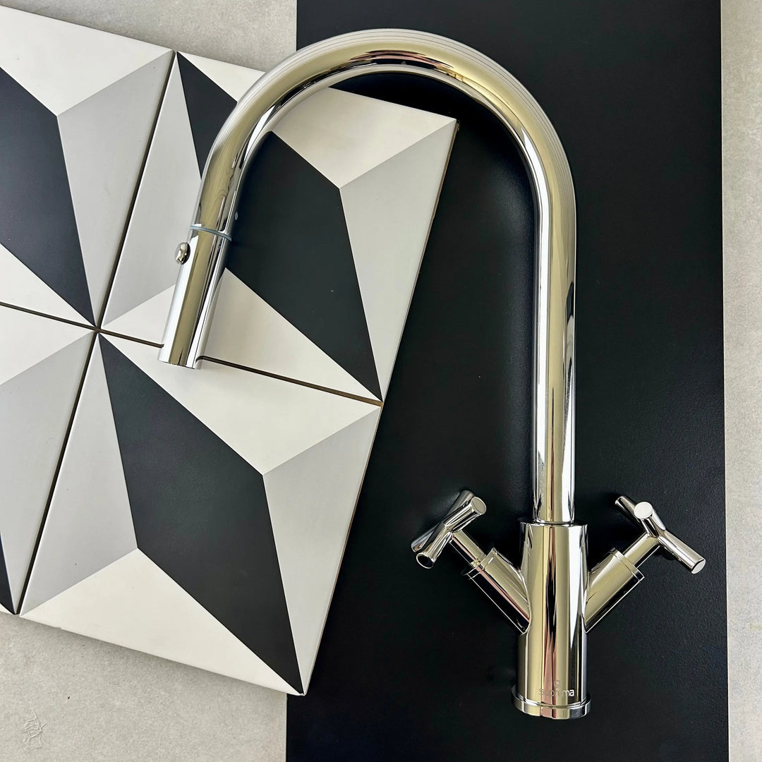 X-Gen Alfresco 316SS Twin Handle Sink Mixer with Pull Out Spray XpressFit by Suprema