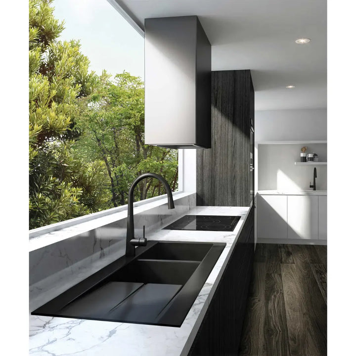 Oros 1162 Arqstone Double Bowl Sink Black or White with overflow Seima
