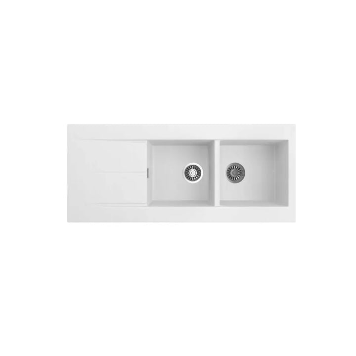 Oros 1162 Arqstone Double Bowl Sink Black or White with overflow Seima