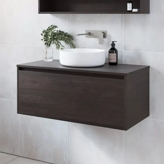 Delaware Vanity with Laminated top and above counter basin Timberline