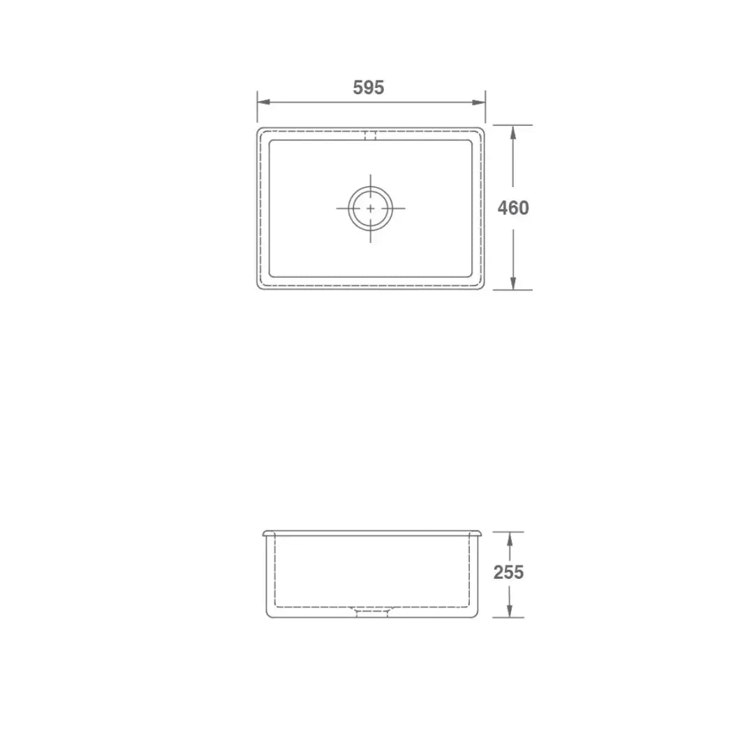 Shaws Inset 600 Fireclay Sink with overflow Shaws Sinks