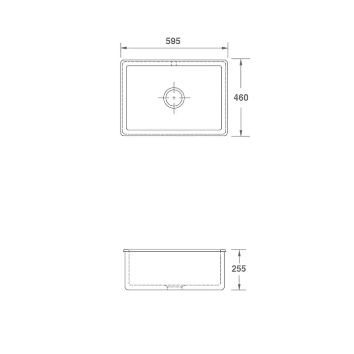 Shaws Inset 600 Fireclay Sink with overflow Shaws Sinks