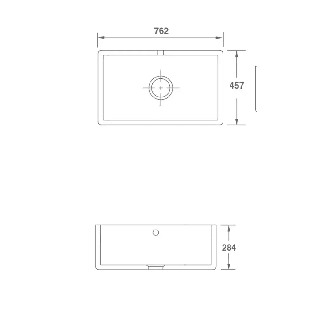 Shaws Shaker Single 800 Fireclay Sink with overflow Shaws Sinks