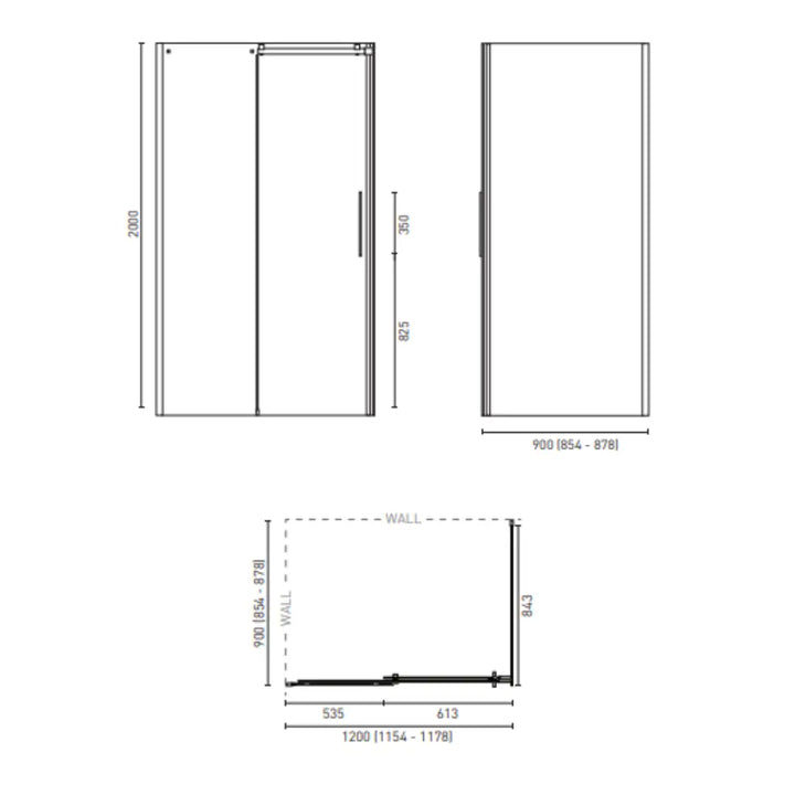 MALANDA 1200 FRAMELESS SLIDING SHOWER SCREEN / SYSTEM Decina
