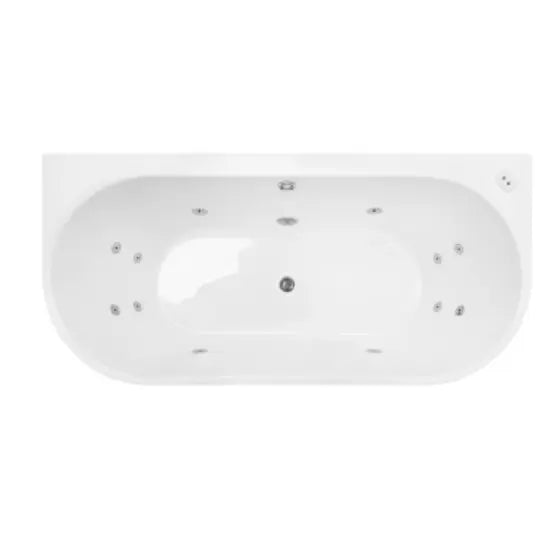 ALEGRA 1500/1700 CONTOUR BACK-TO-WALL ACRYLIC FREESTANDING SPA BATH with overflow Decina