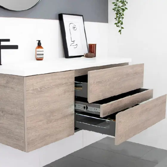 Drift Wall Hung Vanity with solid surface integrated top/basin ADP
