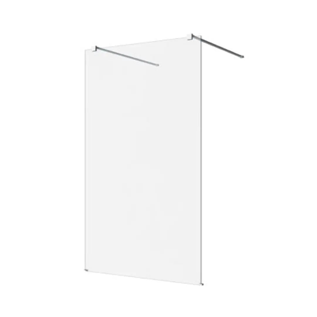 M-SERIES 1150 FREESTANDING PANEL – CLEAR GLASS/ BRUSHED NICKEL FITTINGS Decina
