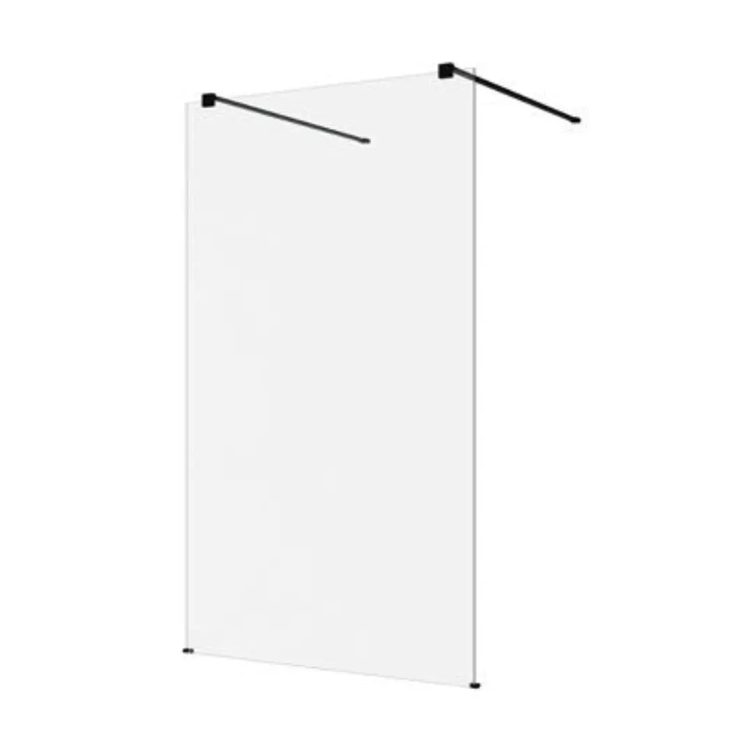 M-SERIES 1150 FREESTANDING PANEL – CLEAR GLASS/BLACK FITTINGS Decina