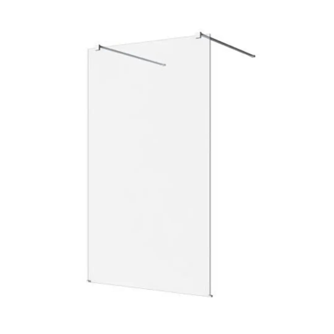 M-SERIES 1150 FREESTANDING PANEL – CLEAR GLASS/CHROME FITTINGS Decina