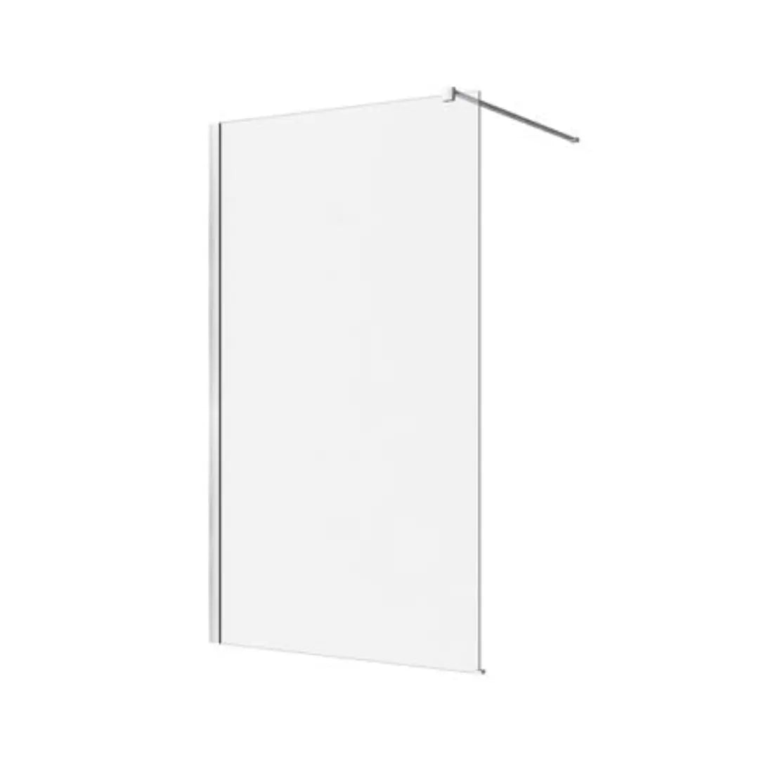 M-SERIES 860/960/1160 WALL FIXED PANEL – CLEAR GLASS/ BRUSHED NICKEL FITTINGS Decina