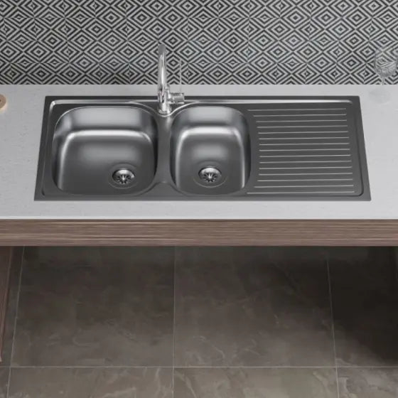 Daku 1080 One &amp; 3/4 Bowl and Drainer Care Sink Vellano