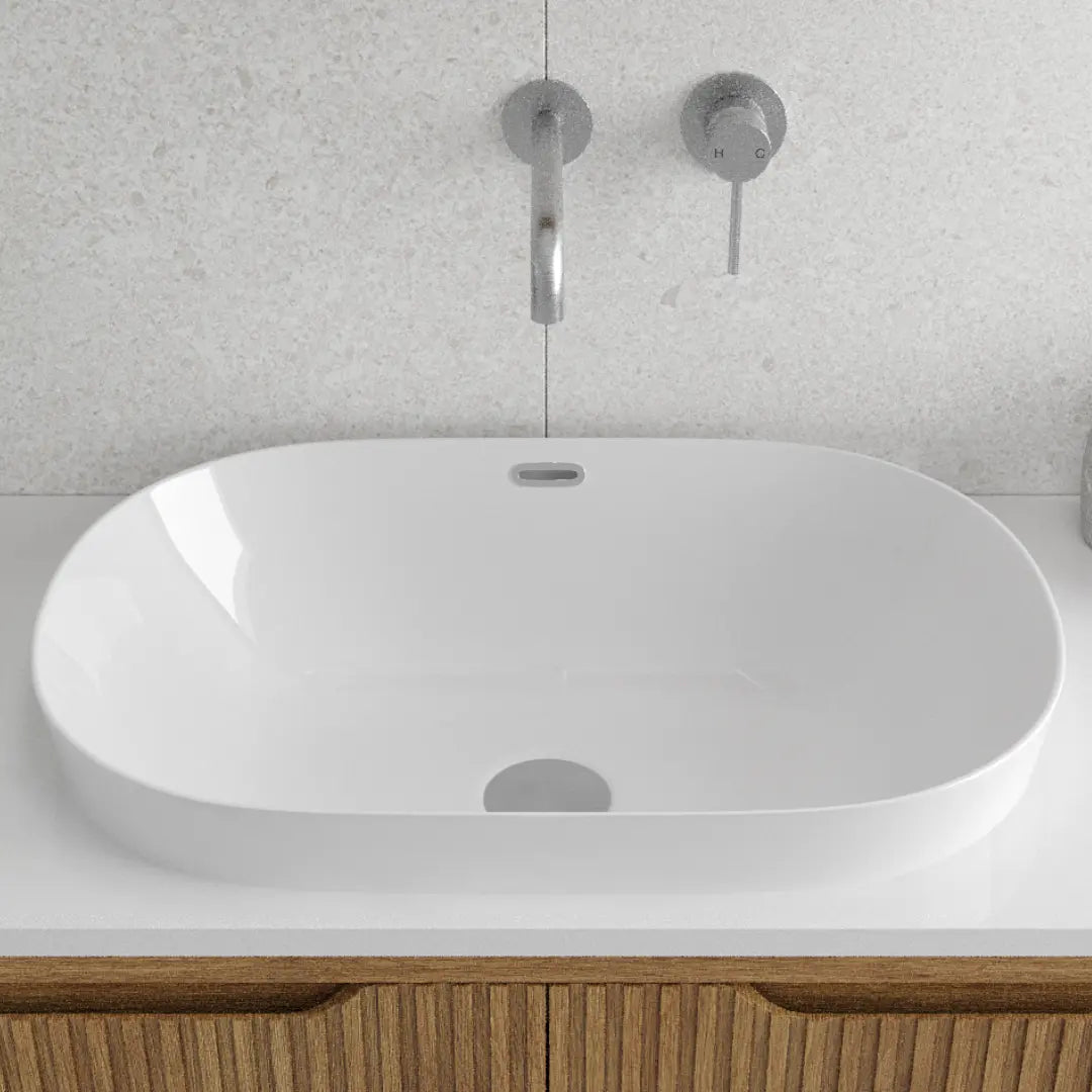 Polino 600 Semi Inset Basin With Overflow Vellano
