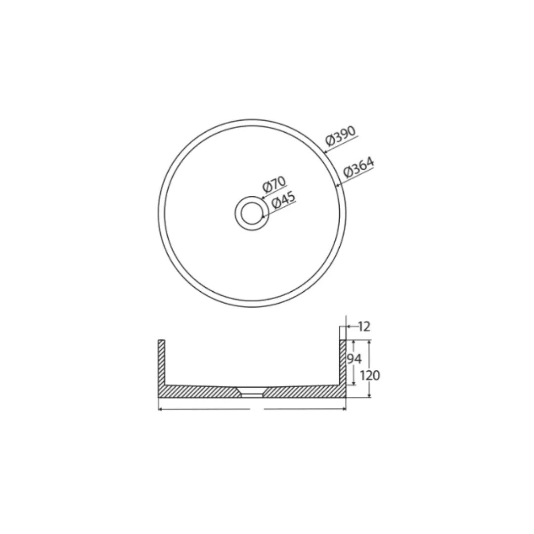 Jada Round Concrete Above Counter Basin Fienza