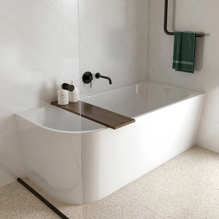 Plati 110 Acrylic Freestanding Corner bath - 1500mm with or without overflow Seima