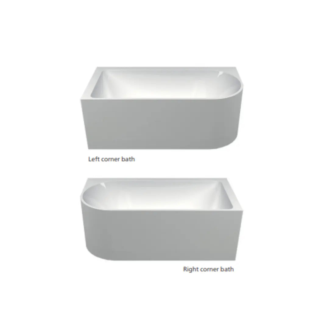 Plati 110 Acrylic Freestanding Corner bath - 1500mm with or without overflow Seima