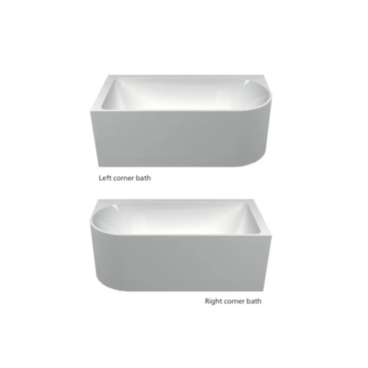 Plati 110 Acrylic Freestanding Corner bath - 1500mm with or without overflow Seima