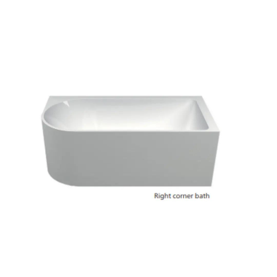 Plati 110 Acrylic Freestanding Corner bath - 1500mm with or without overflow Seima
