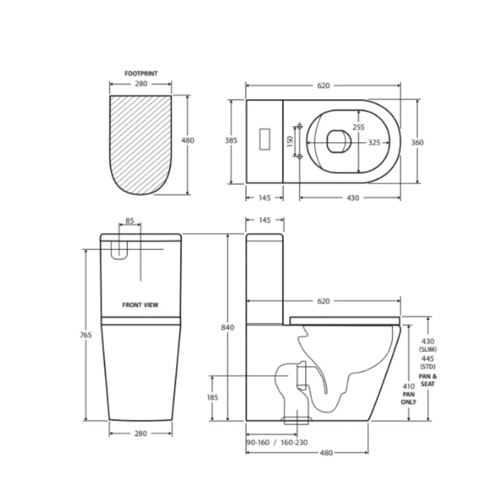 Aluca Back-to-Wall Toilet Suite Tornado Flush (Geberit or R&amp;T Flush Systems) Fienza