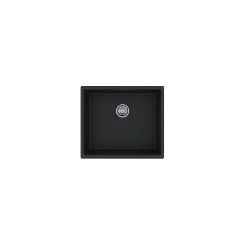 Forio 530 Single Bowl Quartz Sink Black Vellano