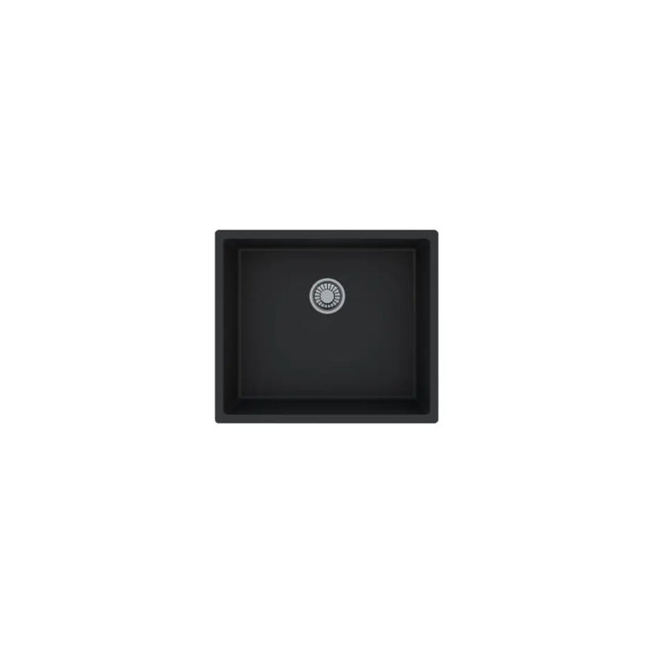 Forio 530 Single Bowl Quartz Sink Black Vellano