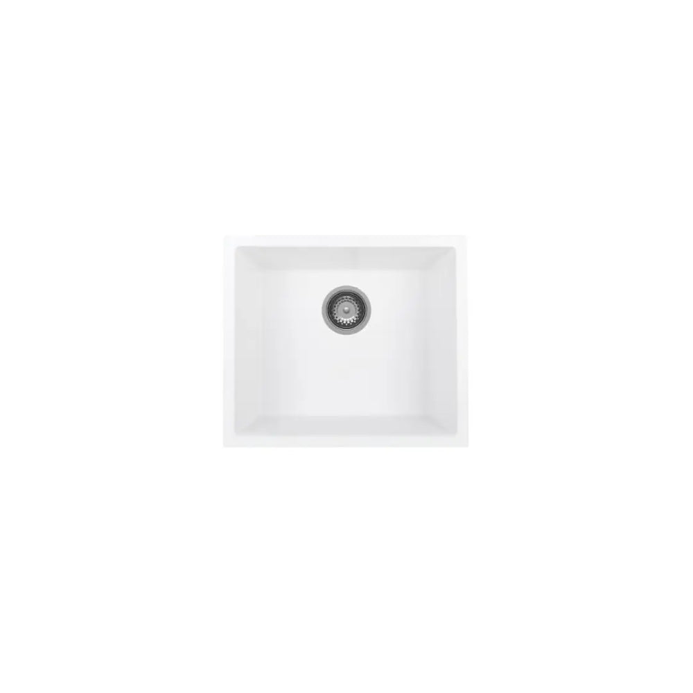 Forio 530 Single Bowl Quartz Sink White Vellano