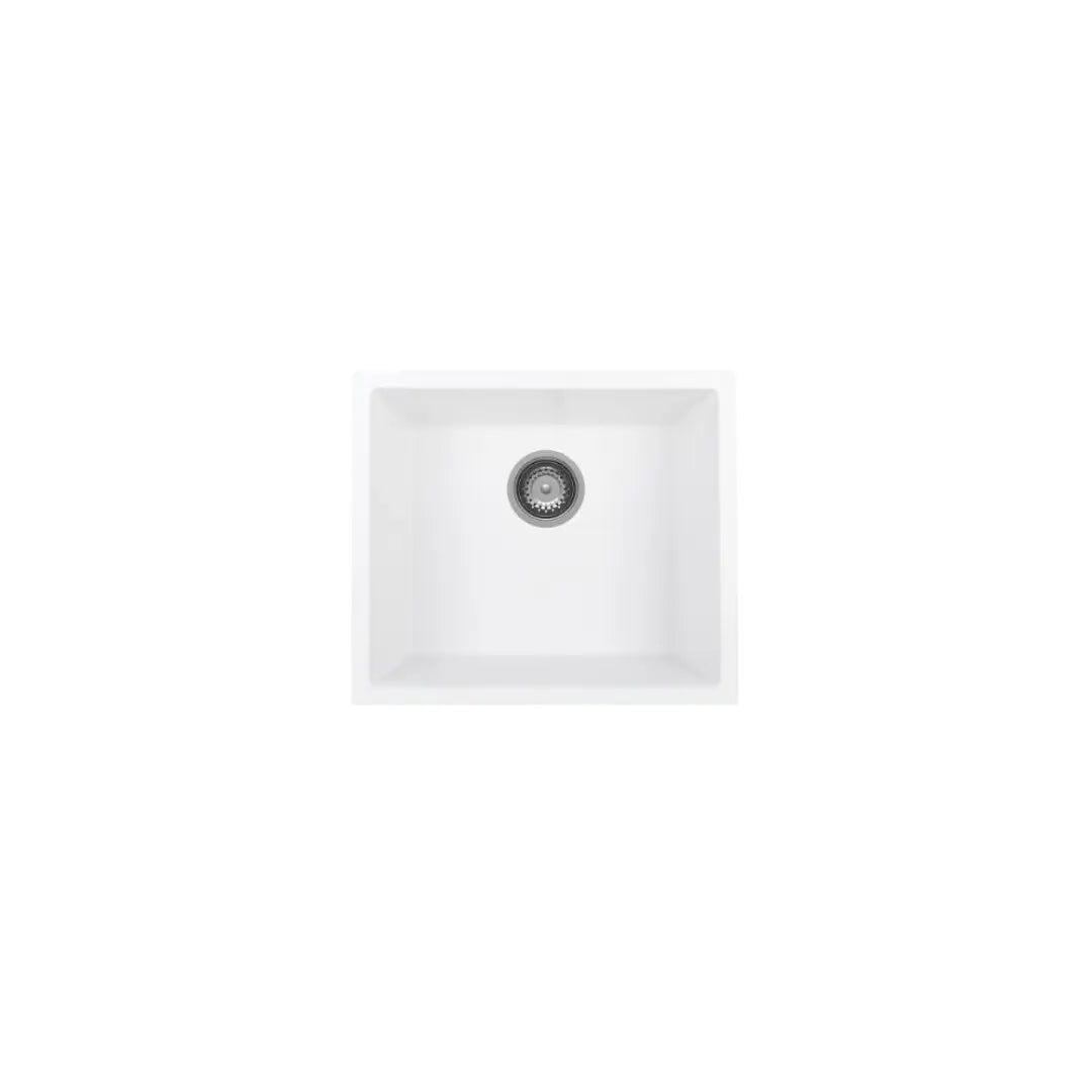 Forio 530 Single Bowl Quartz Sink White Vellano