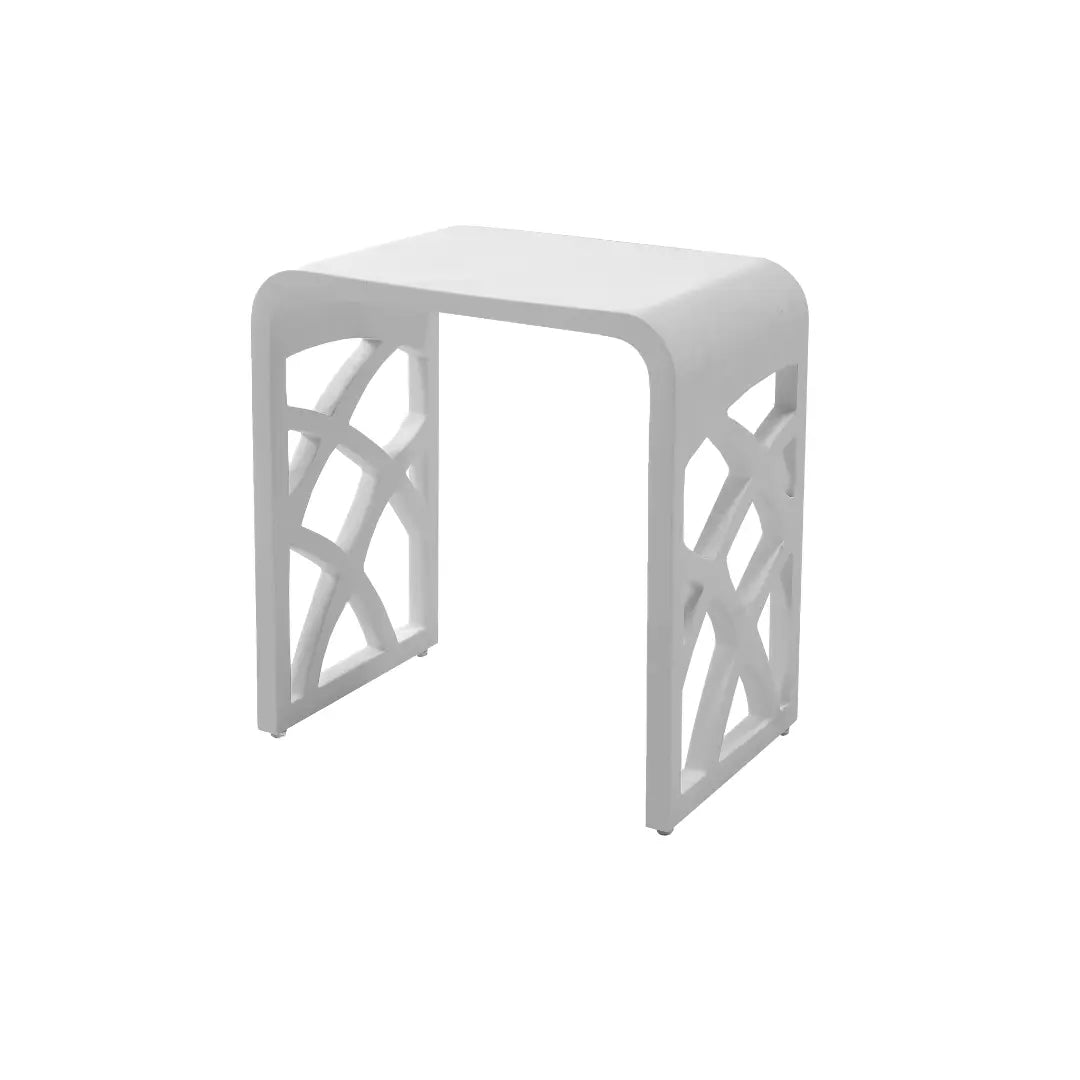 Ivy Shower Stool Solid Surface White or Black Thermogroup