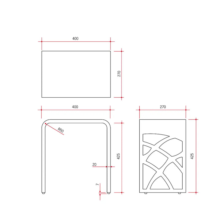 Ivy Shower Stool Solid Surface White or Black Thermogroup