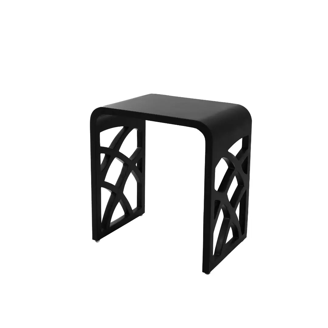 Ivy Shower Stool Solid Surface White or Black Thermogroup