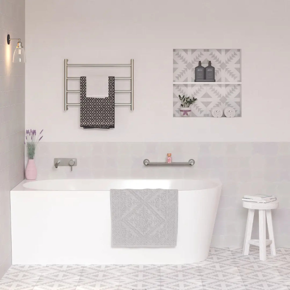 ISABELLA Right-Hand Acrylic MATTE WHITE Corner Bath 1500 & 1700mm Non-overflow Fienza