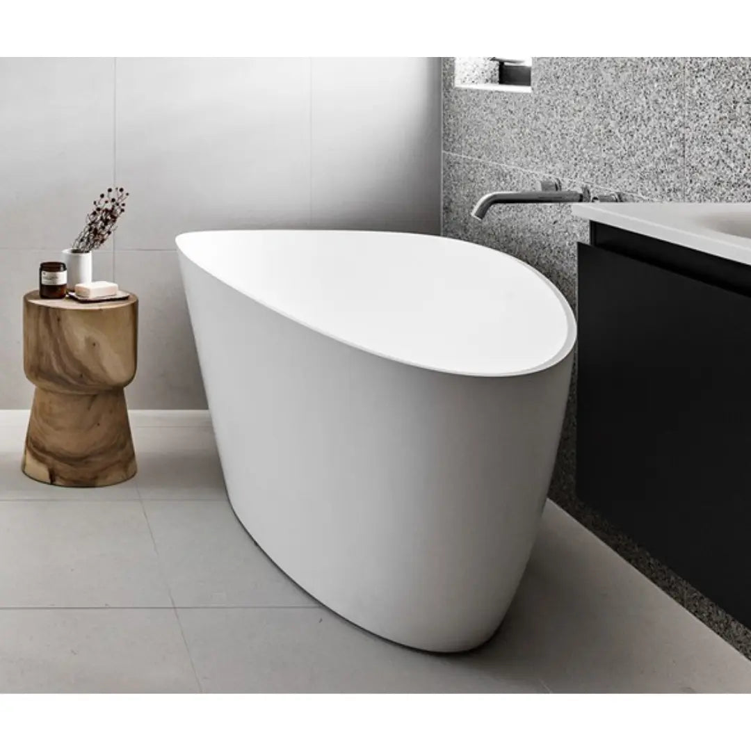 Tranquil Freestanding cast marble Bath 1560 or 1700mm - matte or gloss white ADP