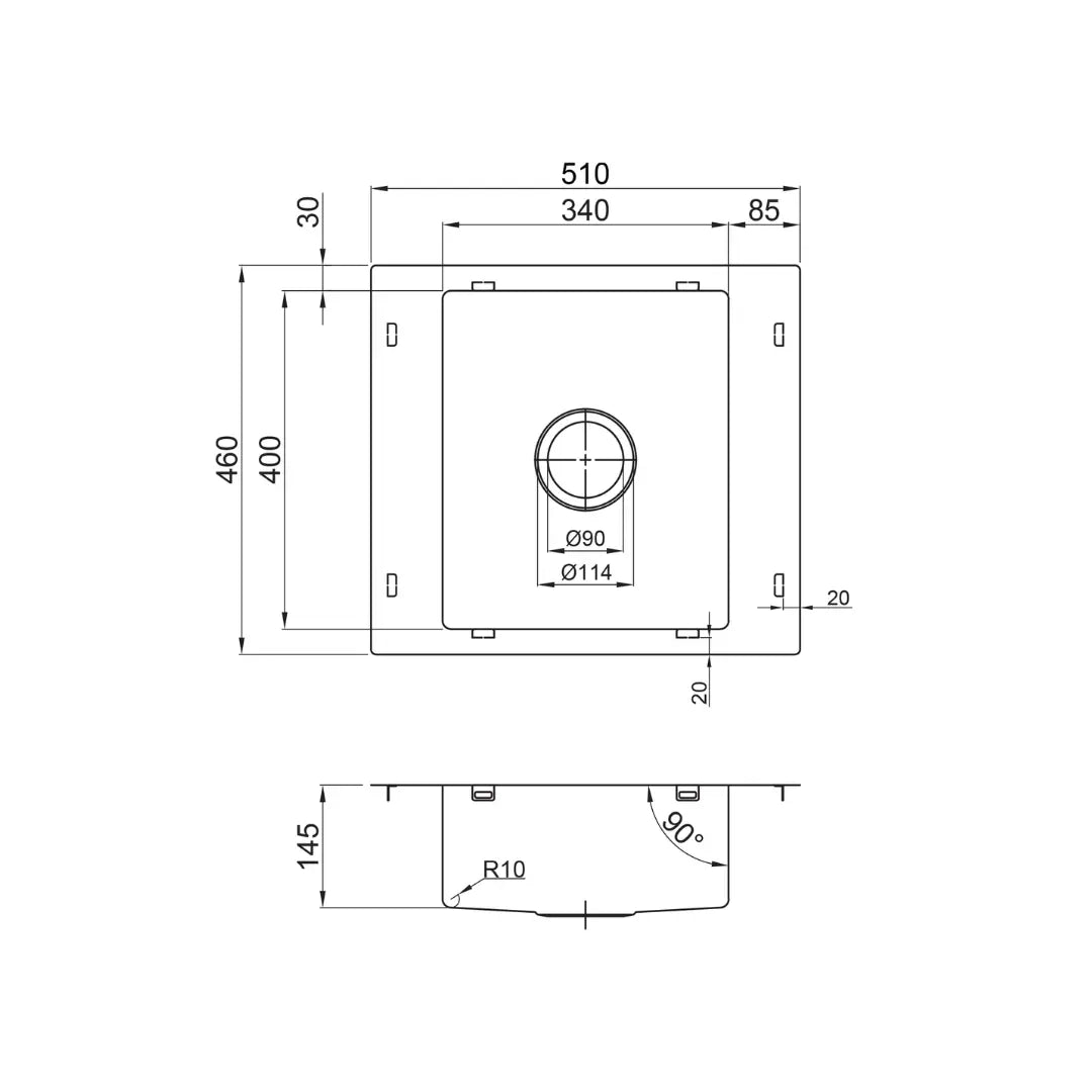 Kubic 510 Care sink with or without overflow seima