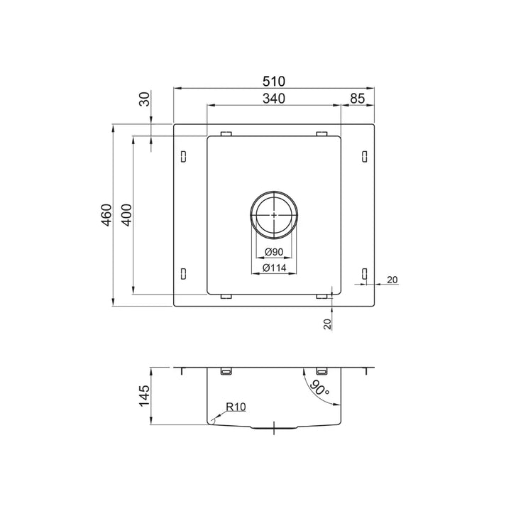 Kubic 510 Care sink with or without overflow seima