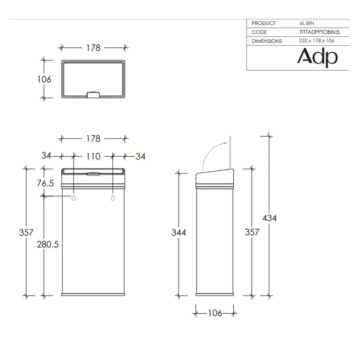 3L or 6 L Bin ADP