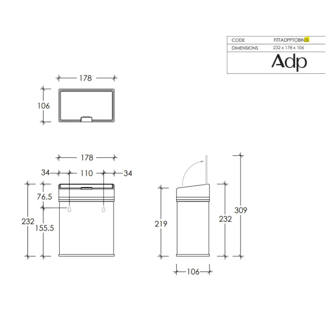 3L or 6 L Bin ADP
