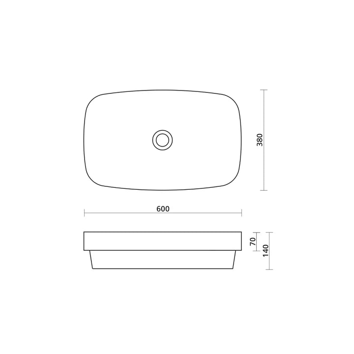 Obello 555 Semi-Inset Ceramic Basin Seima
