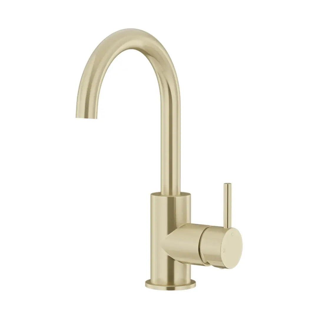 ROUND GOOSENECK BASIN MIXER WITH COLD START Meir