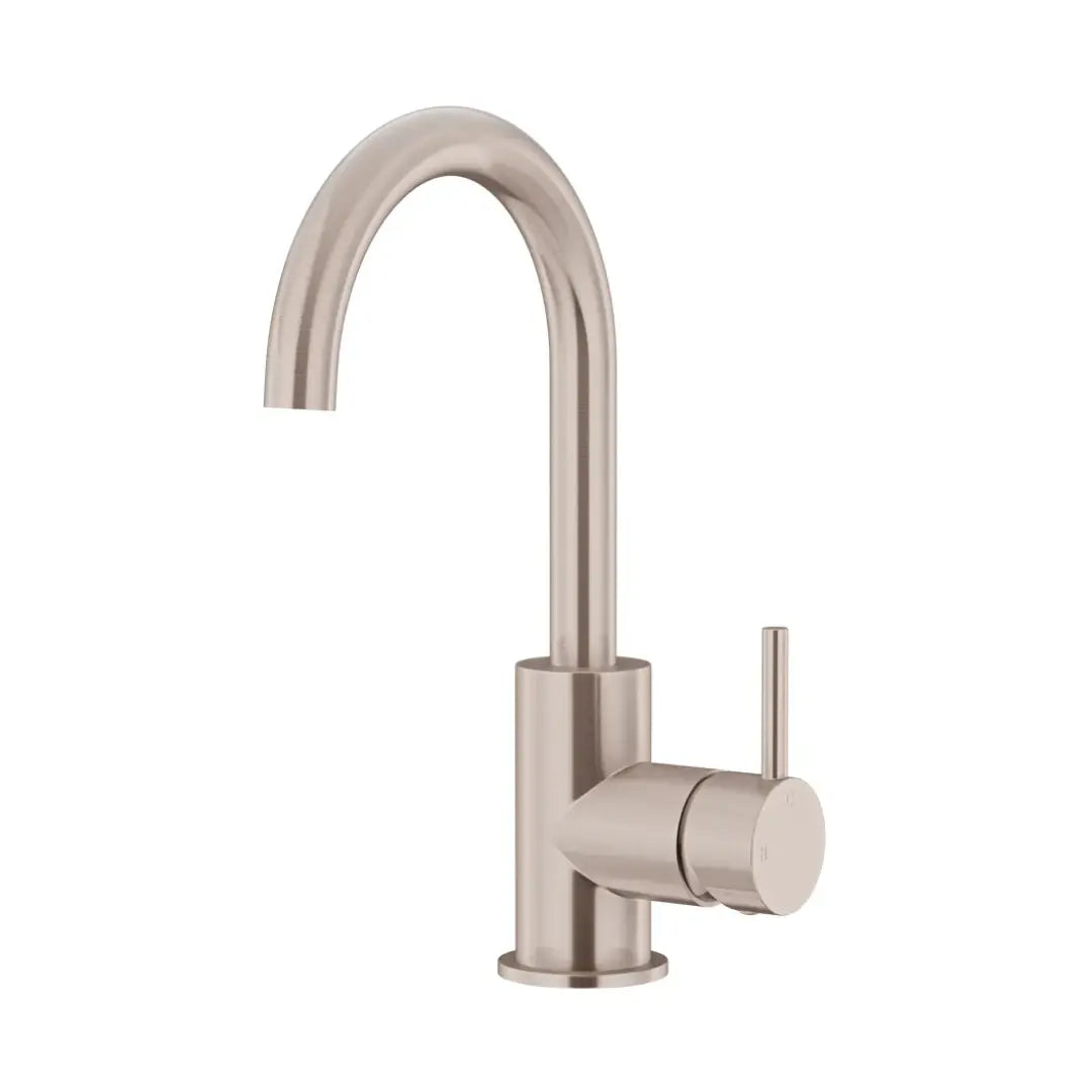 ROUND GOOSENECK BASIN MIXER WITH COLD START Meir