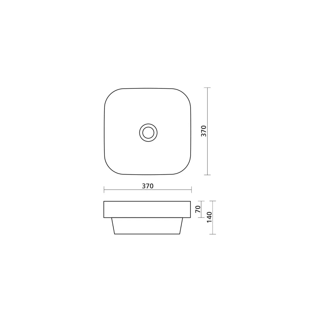 Obello 372 Semi-Inset Ceramic Basin Rounded Square Seima