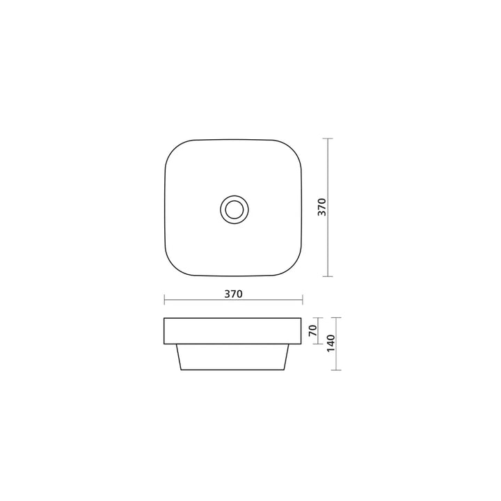 Obello 372 Semi-Inset Ceramic Basin Rounded Square Seima