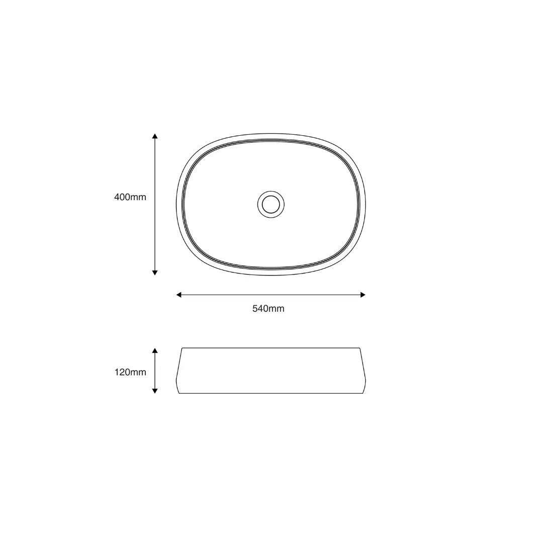 Loni 540 Above Counter Basin - Squarish Oval Seima