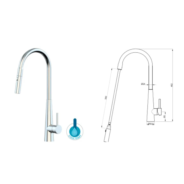 XCEL Maxi Retractable Pull Out Mixer with Dual Spray XpressFit by Suprema