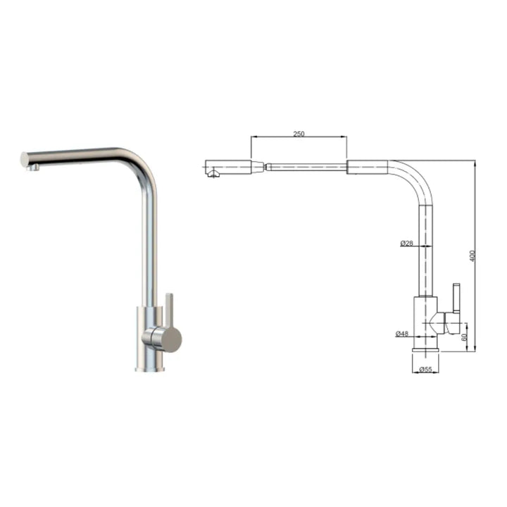 XClaimer Mini Straight Neck Retractable Pull Out Mixer XpressFit by Suprema