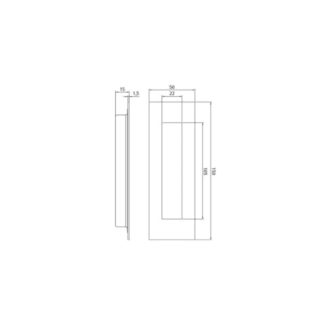 Lockwood Vivid 150mm Flush Pulls - various finishes Assa Abloy