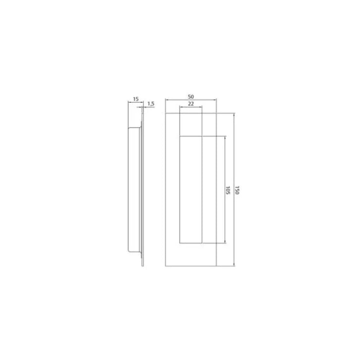 Lockwood Vivid 150mm Flush Pulls - various finishes Assa Abloy