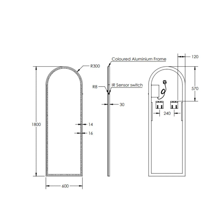 Great Great Arch Full-Length LED Mirror Remer