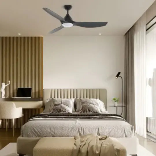 AEROFLOW Skywave 132cm, 52" DC Ceiling Fan with LED - black IXL