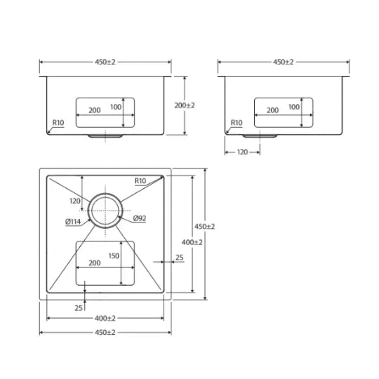 Hana Anti-Scratch 32L Single Kitchen Sink, Stainless Steel Fienza